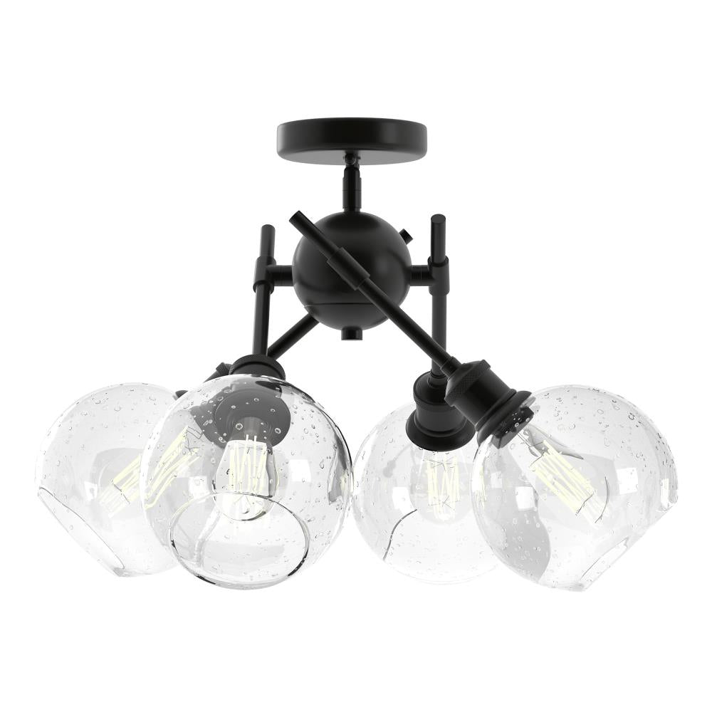 Golden Lighting Axel 4 -Light 24.75-in Matte Black Semi Flush Mount Light