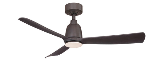 Fanimation Kute 44-in Dark Bronze with Dark Walnut Blades Color-changing Integrated LED Indoor/Outdoor Smart Propeller Ceiling Fan with Light and Remote (3-Blade) FPD8547DZ-LK
