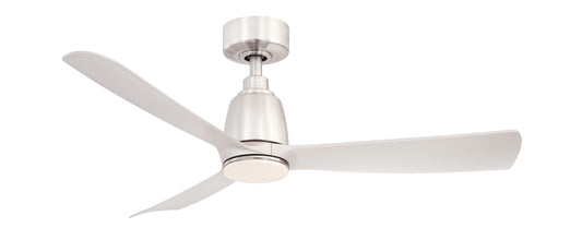 Fanimation Kute 44-in Brushed Nickel Color-changing Integrated LED Indoor/Outdoor Smart Propeller Ceiling Fan with Light and Remote (3-Blade) FPD8547BN-LK