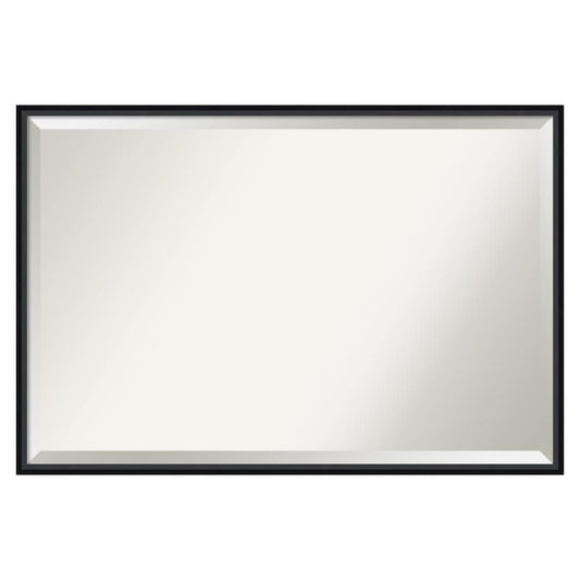 Amanti Art Lucie 37-in x 25-in Framed Rectangle Bathroom Vanity Mirror ( Lucie Black )