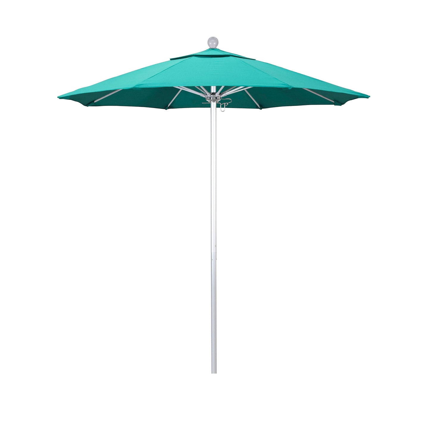 California Umbrella 7.5-ft Aluminum Blue No-tilt Market Patio Umbrella