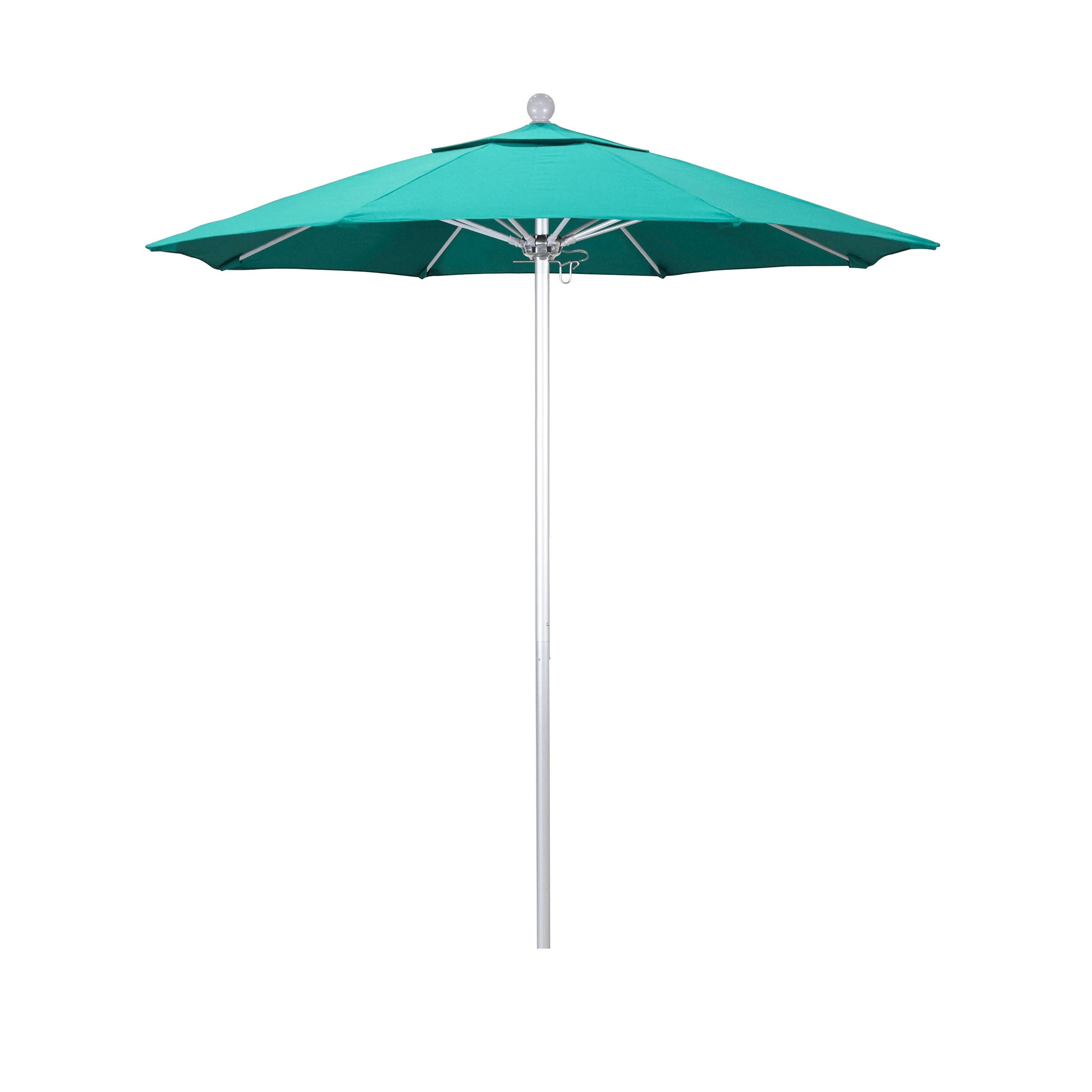 California Umbrella 7.5-ft Aluminum Blue No-tilt Market Patio Umbrella
