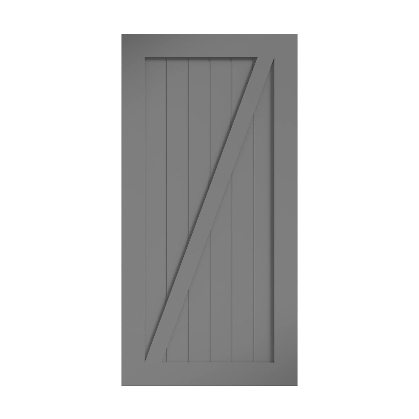 EightDoors 36-in x 96-in Gray Z-frame Pine Wood Solid core Single Barn Door (Hardware Not Included)