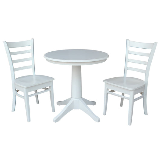 International Concepts White Casual Dining Room Set with Round Table ( Seats 2 )