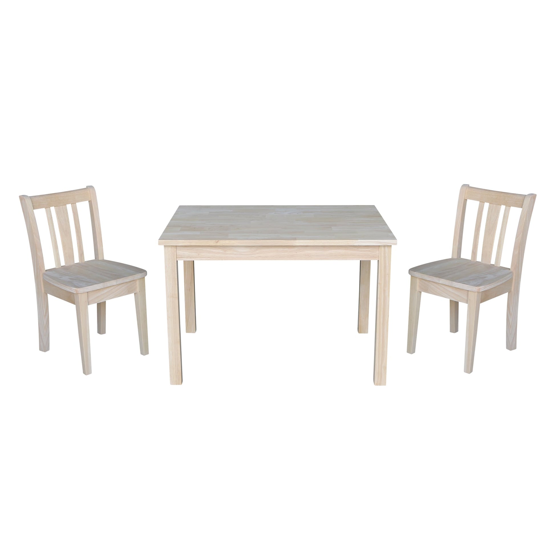 International Concepts Unfinished Rectangular Kid's Play Table ( Set of 2 Chairs)