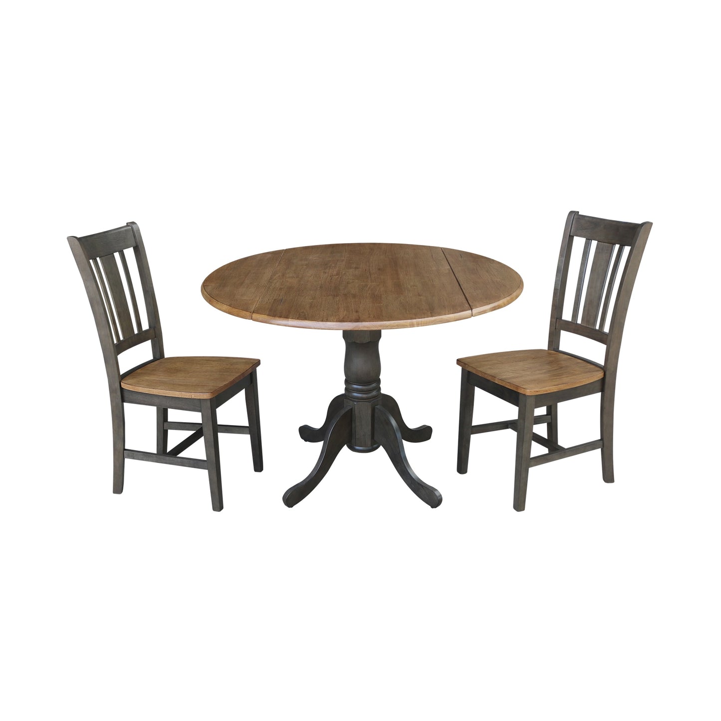 International Concepts Hickory/washed coal Casual Dining Room Set with Round Table ( Seats 4 )
