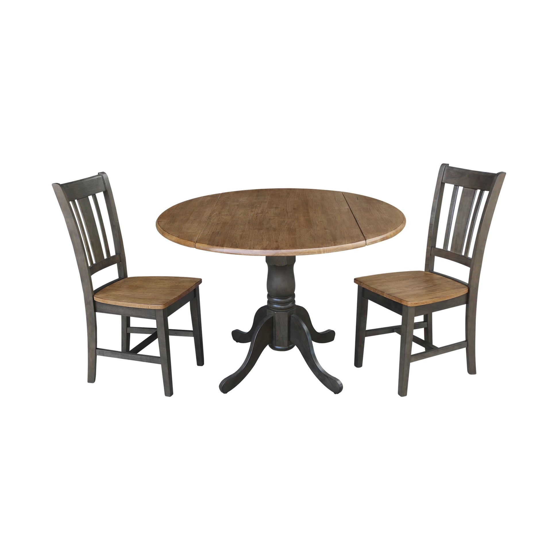 International Concepts Hickory/washed coal Casual Dining Room Set with Round Table ( Seats 4 )