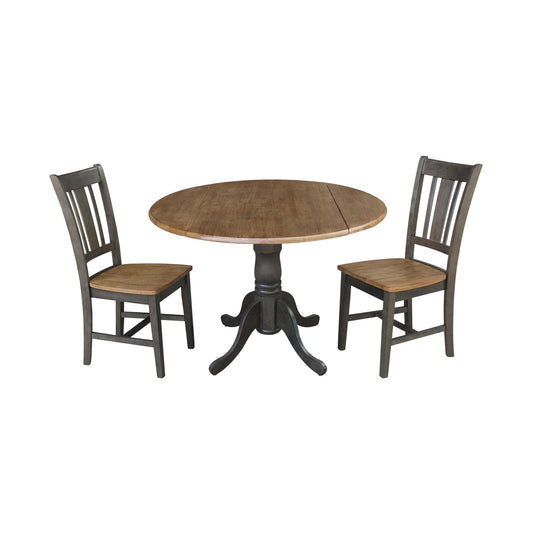International Concepts Hickory/washed coal Casual Dining Room Set with Round Table ( Seats 4 )