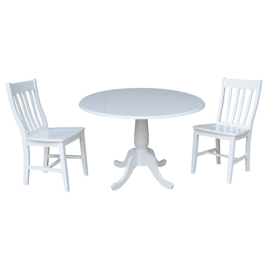 International Concepts White Casual Dining Room Set with Round Table ( Seats 4 )