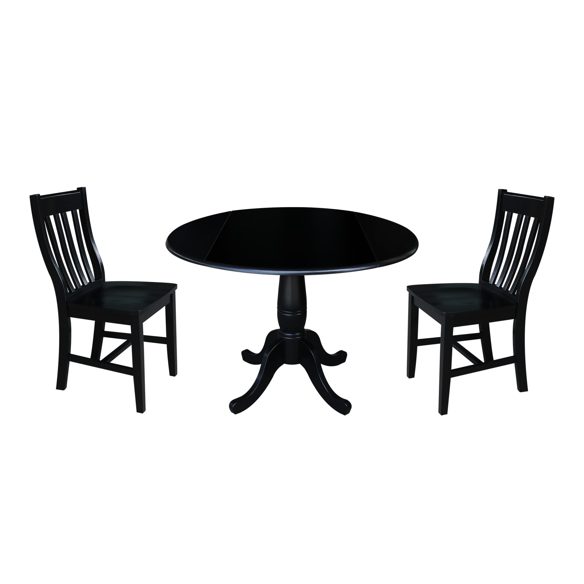 International Concepts Black Casual Dining Room Set with Round Table ( Seats 4 )