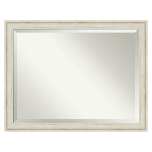 Amanti Art Regal Birch 45-in x 35-in Polished Rectangle Bathroom Vanity Mirror ( Natural Cream,White )