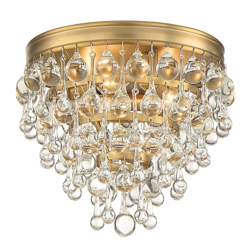 Crystorama Calypso 3 -Light 10.5-in Polished Gold Flush Mount Light