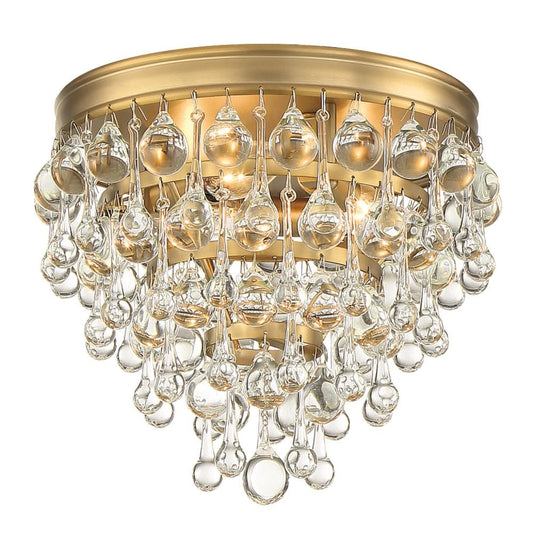 Crystorama Calypso 3 -Light 10.5-in Polished Gold Flush Mount Light