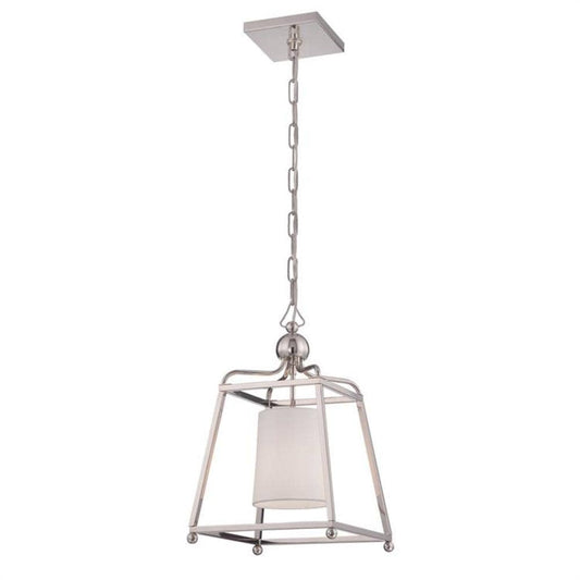 Crystorama Sylvan 1 -Light Polished Nickel Modern/contemporary Lantern Medium Hanging Pendant light