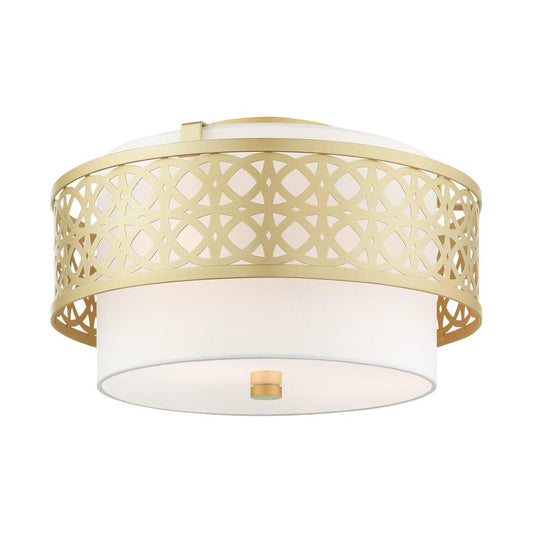 Livex Lighting Calinda 3 -Light 16-in Matte Gold Semi Flush Mount Light