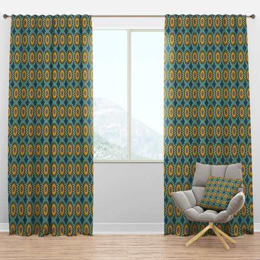 Designart 120-in Gold Room darkening Thermal lined Rod pocket Single curtain panel
