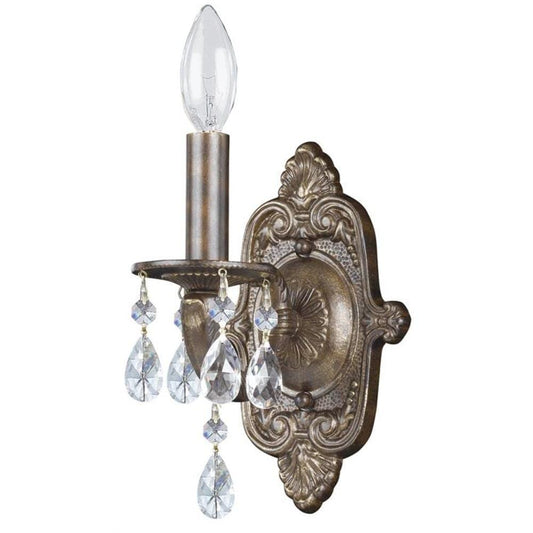 Crystorama Paris Market 6.25-in W 1 -Light Distressed Bronze Rustic Wall Sconce