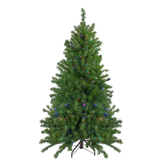 Northlight 5-ft Canadian pine Pre-lit Artificial Christmas Tree with Multicolor LED Lights