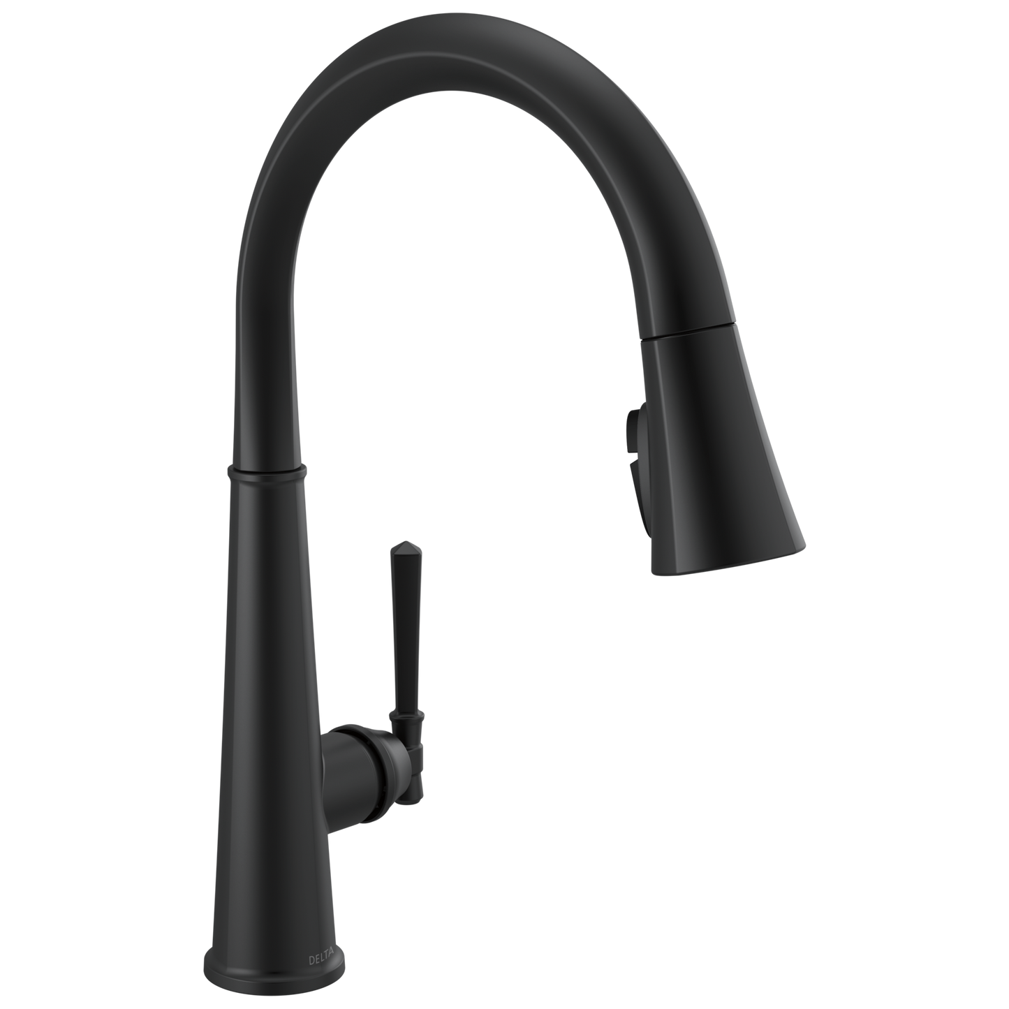 Delta Emmeline Matte Black Single Handle Deck-mount Pull-down Kitchen Faucet with Sprayer (Includes Deck Plate)