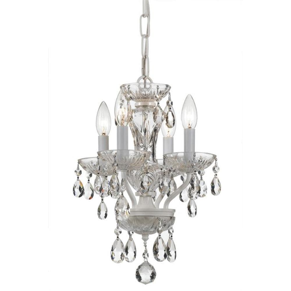 Crystorama Traditional Crystal 4 -Light Gloss White Indoor Crystal Metal Chandelier
