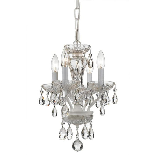 Crystorama Traditional Crystal 4 -Light Gloss White Indoor Crystal Metal Chandelier