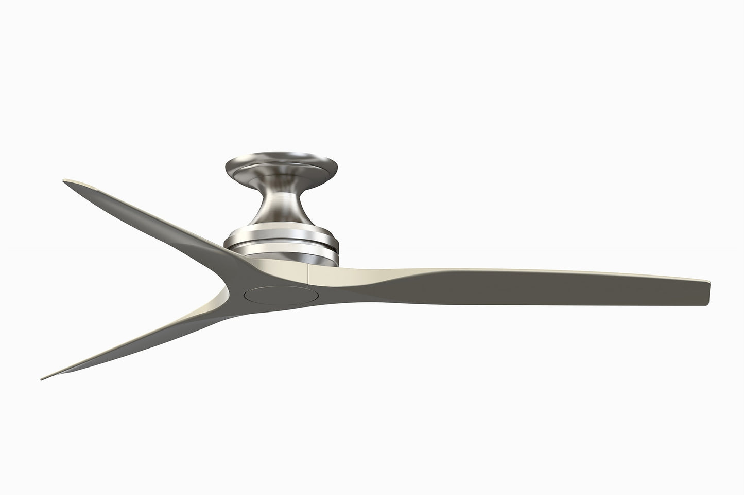 Fanimation Spitfire 60-in Outdoor Flush Mount Brushed Nickel with Brushed Nickel Blades Propeller Ceiling Fan Light Kit Compatible and Remote ( 3 -Blade ) 3073192