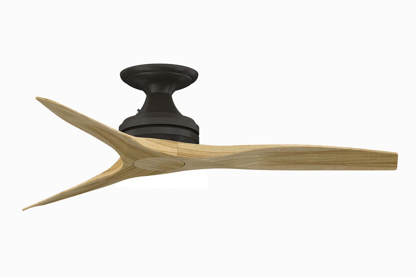 Fanimation Spitfire 48-in Outdoor Flush Mount Dark Bronze with Natural Blades Propeller Ceiling Fan Light Kit Compatible - Remote Included ( 3 -Blade ) 3073214