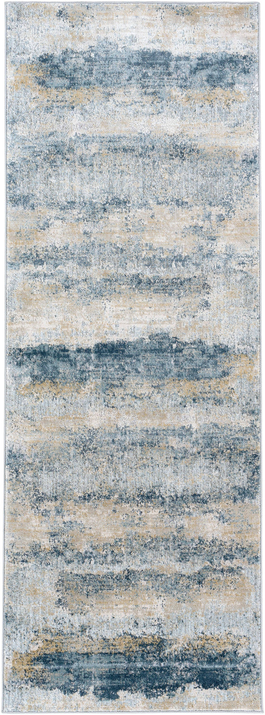 Surya Brunswick 2 x 10 (ft) Flatweave Polyester Ice Blue Rectangular Indoor Abstract Mid-Century Modern Spot Clean Only Pet Friendly Area rug