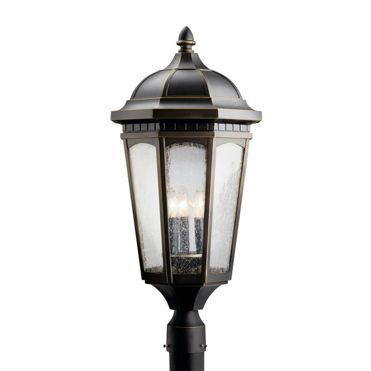 Kichler Courtyard 27-in Rubbed Bronze Traditional Outdoor Light post lantern