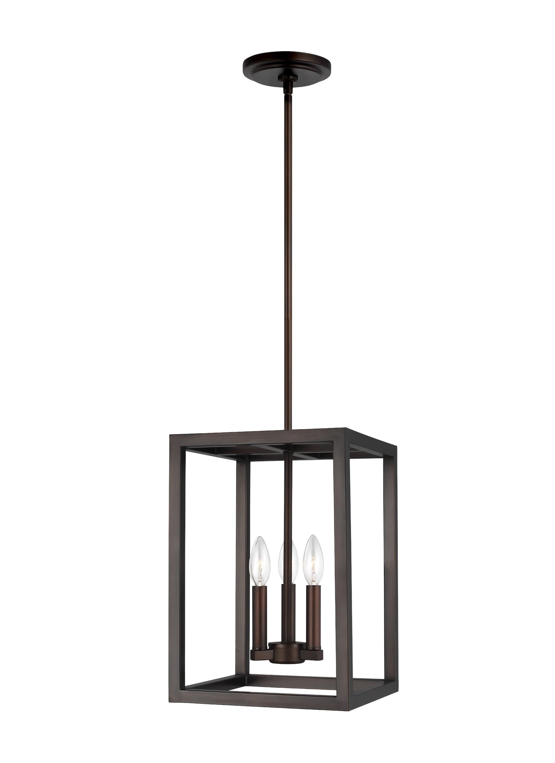 Generation Lighting Moffet Street 3 -Light Bronze Transitional Geometric Medium Hanging Pendant light