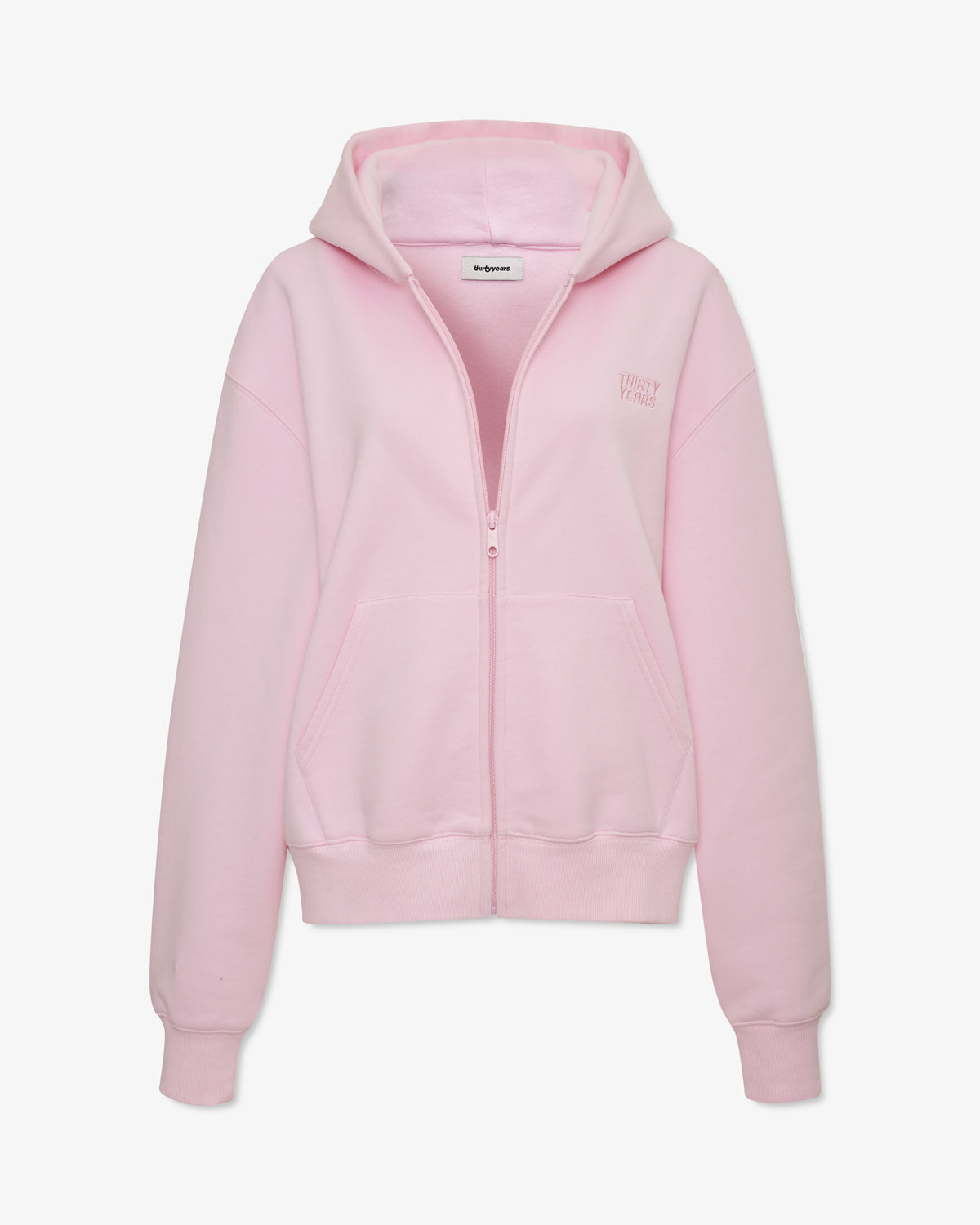 Boyfriend Zip Up Hoodie - Blush