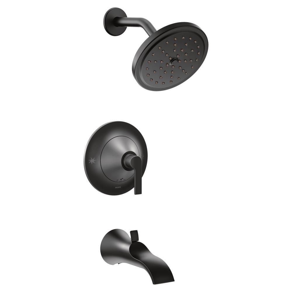 Moen Doux Matte Black 1-handle 4-in Round Bathtub and shower Faucet No (not included) (Single Function)
