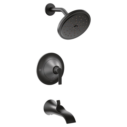 Moen Doux Matte Black 1-handle 4-in Round Bathtub and shower Faucet No (not included) (Single Function)