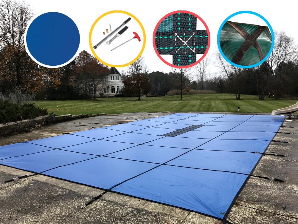WaterWarden 27-ft x 12-ft Pool Safety Cover In-Ground Vinyl Safety and winter Rectangle Pool Cover