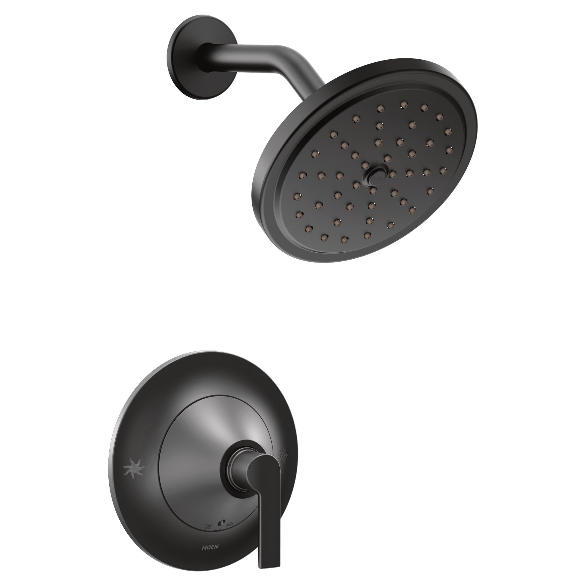 Moen Doux Matte Black 1-handle 7-in Round Shower Faucet (Single Function)