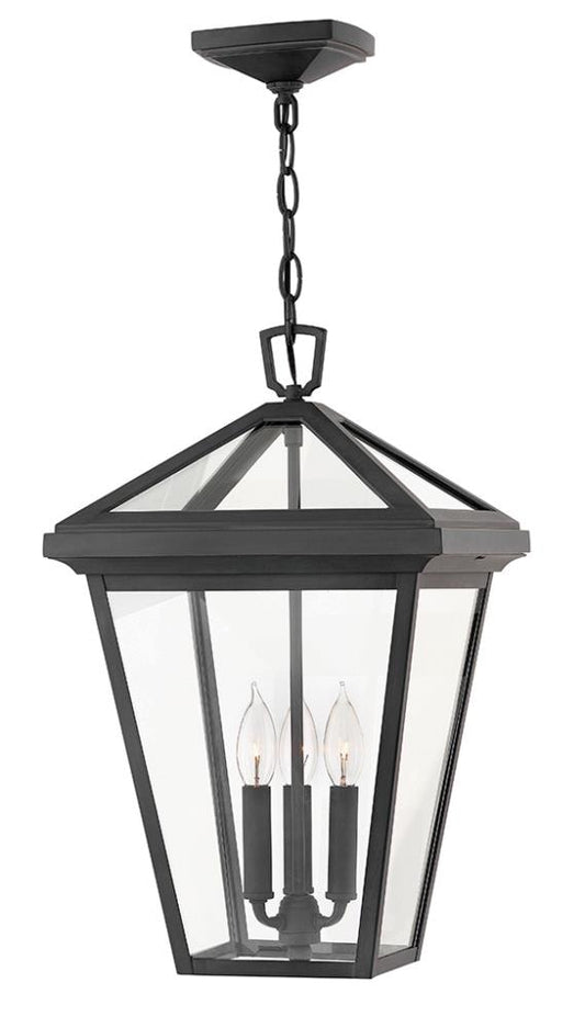 Hinkley Alford Place 3 -Light Museum Black Traditional Clear glass Glass Lantern Medium Outdoor Hanging Pendant Light