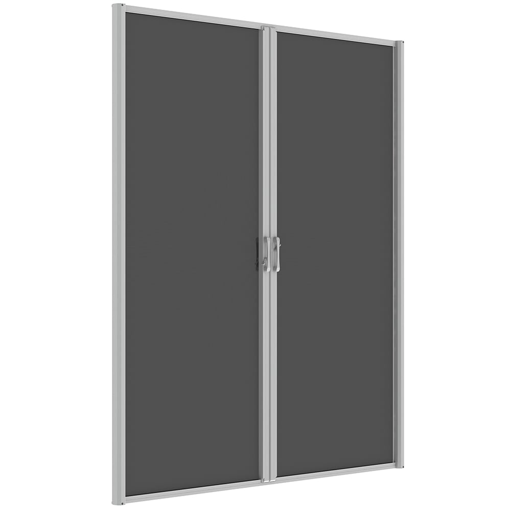 JELD-WEN Bi-parting Retractable Screen door 72-in x 80-in White Aluminum Double (Handle Included)