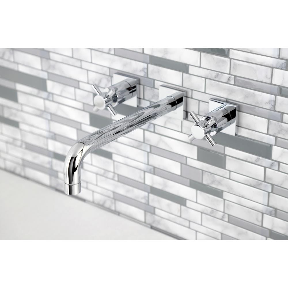 Kingston Brass Concord Polished chrome 2-handle Wall-mount Low-arc Bathtub Faucet ( Valve Included )