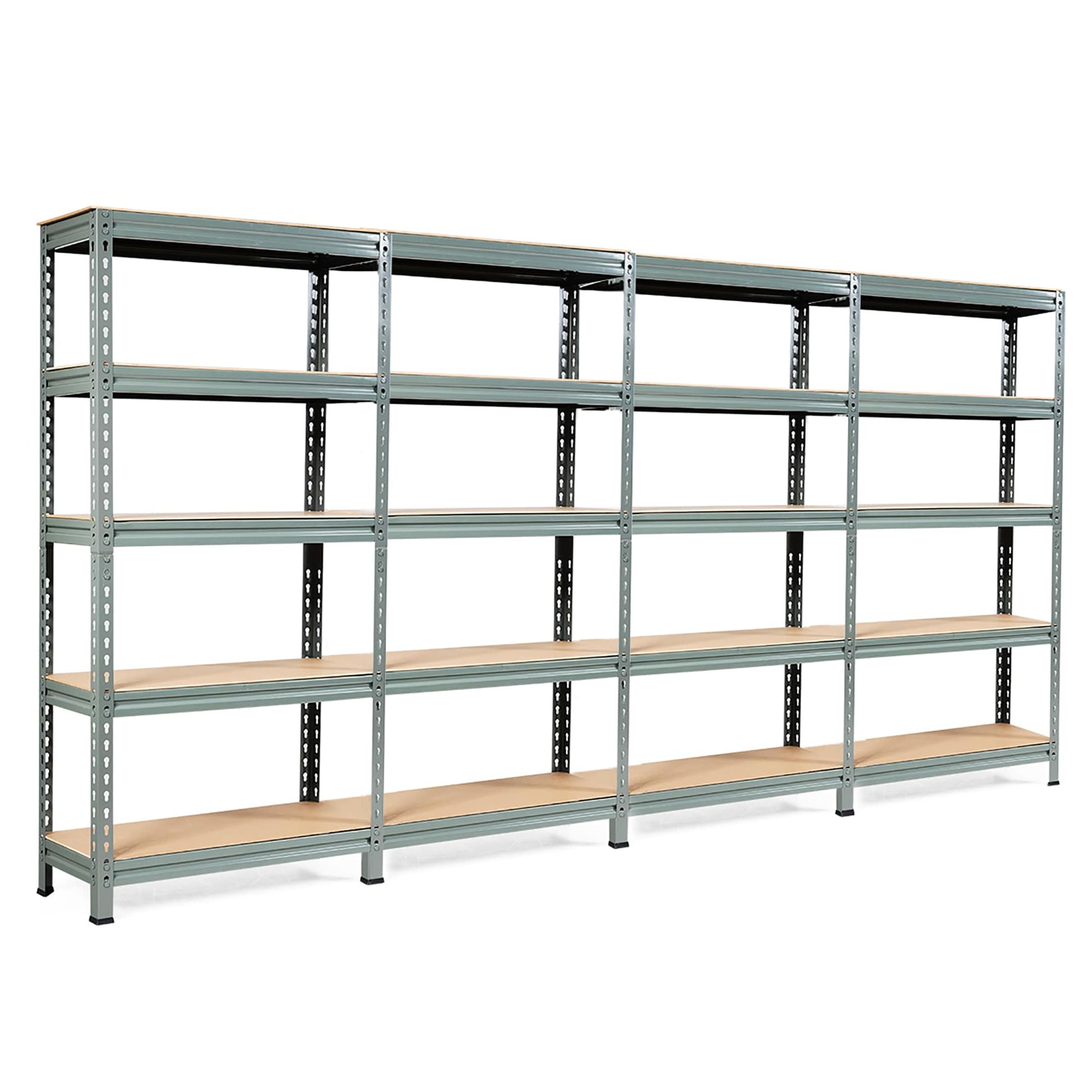 Costway 4 -Tier Heavy Duty Gray Metal Utility shelving unit with Solid/Ventilated Shelves ( 12-in W x 45-in D x 60-in H ) 4 -Pack
