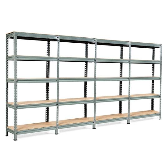 Costway 4 -Tier Heavy Duty Gray Metal Utility shelving unit with Solid/Ventilated Shelves ( 12-in W x 45-in D x 60-in H ) 4 -Pack