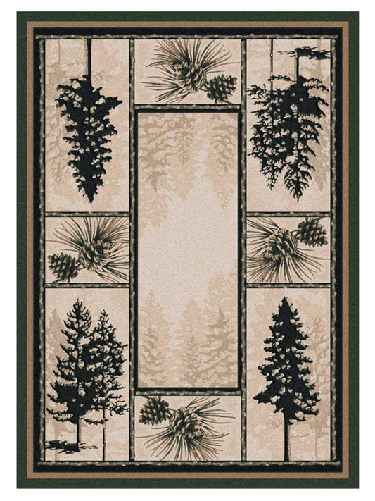 American Dakota 5 x 8 (ft) Tufted Nylon Forest Rectangular Indoor Lodge Spot Clean Only Area rug