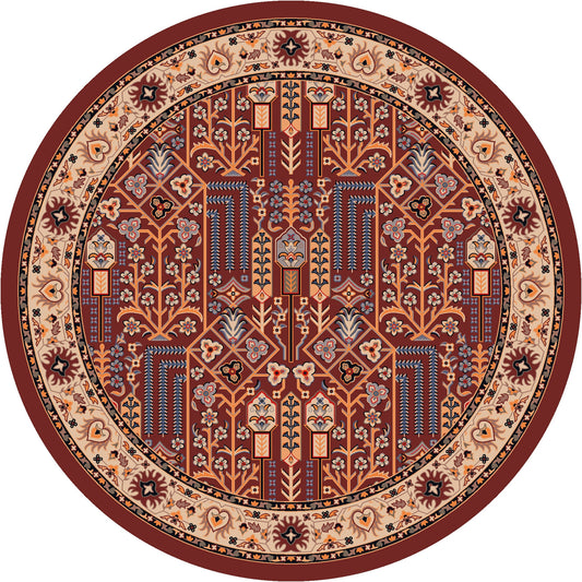 American Dakota 8 x 8 (ft) Tufted Nylon Panache Round Indoor Persian Spot Clean Only Area rug