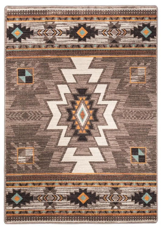 American Dakota 5 x 8 (ft) Tufted Nylon Worn Saddle Rectangular Indoor Southwestern Spot Clean Only Area rug