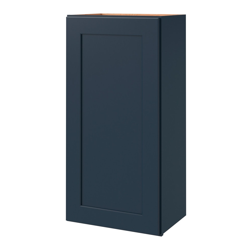 allen + roth Port 15-in W x 36-in H x 12-in D Navy Wall Fully Assembled Cabinet Flat Panel Shaker