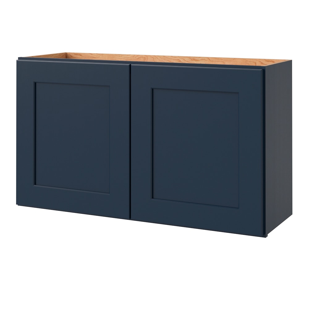 allen + roth Port 36-in W x 18-in H x 24-in D Navy Wall Fully Assembled Cabinet Flat Panel Shaker