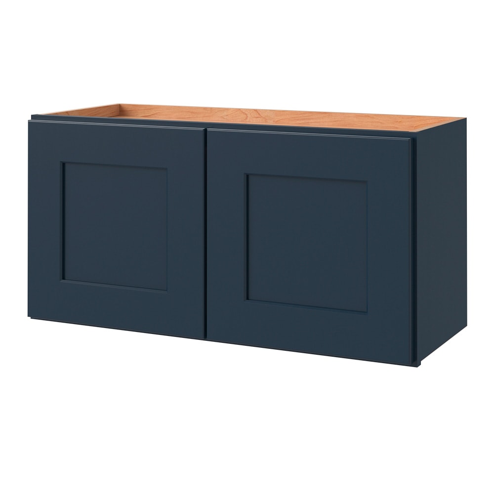 allen + roth Port 30-in W x 15-in H x 12-in D Navy Wall Fully Assembled Cabinet Flat Panel Shaker