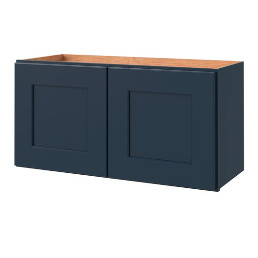 allen + roth Port 30-in W x 15-in H x 12-in D Navy Wall Fully Assembled Cabinet Flat Panel Shaker