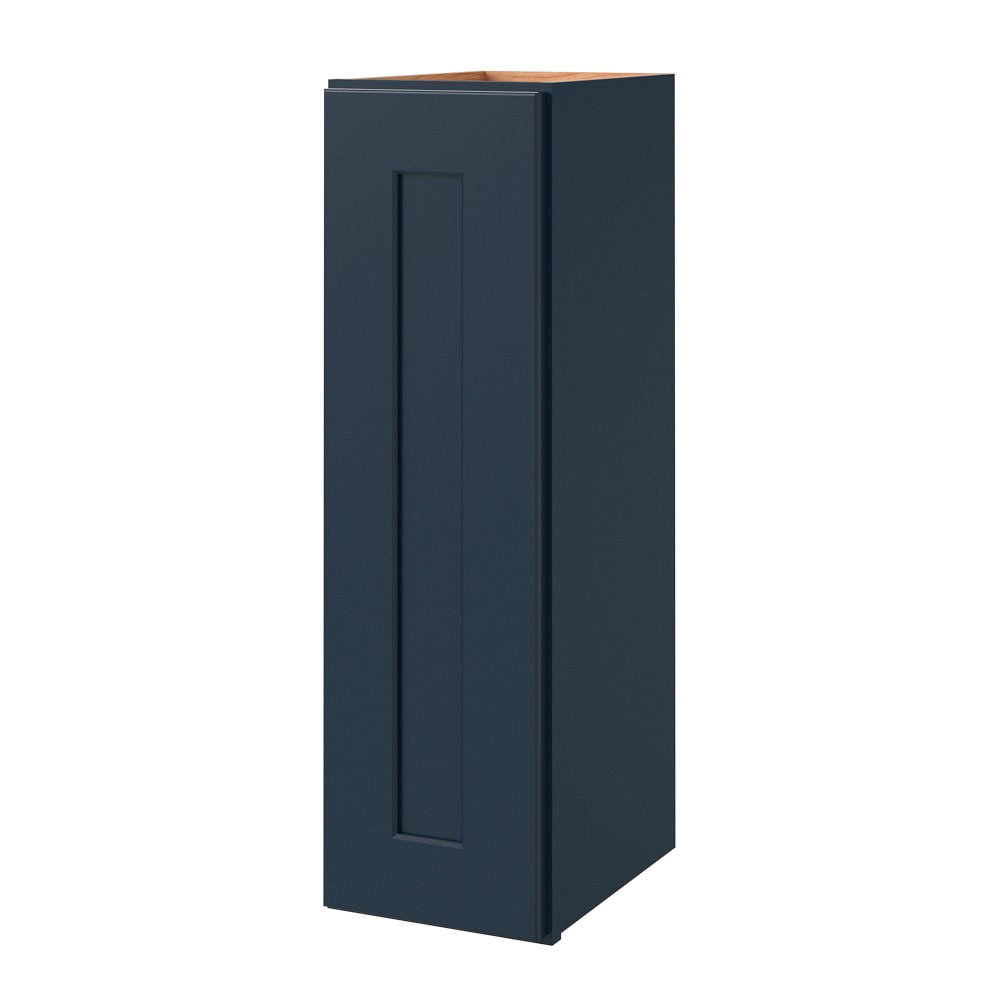 allen + roth Port 9-in W x 36-in H x 12-in D Navy Wall Fully Assembled Cabinet Flat Panel Shaker