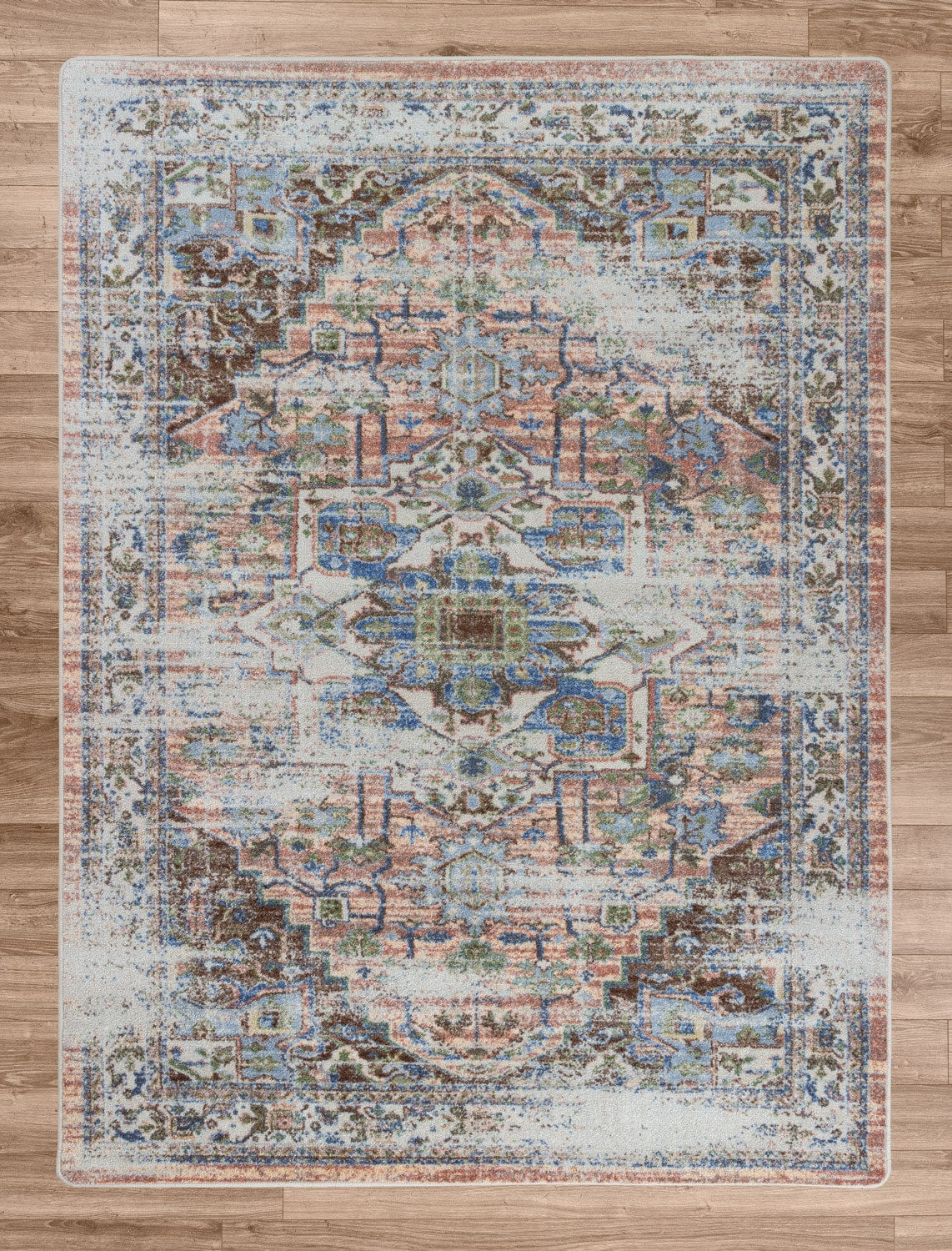 American Dakota 5 x 8 (ft) Tufted Nylon Distressed Pastel Rectangular Indoor Persian Spot Clean Only Area rug