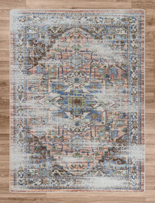 American Dakota 5 x 8 (ft) Tufted Nylon Distressed Pastel Rectangular Indoor Persian Spot Clean Only Area rug
